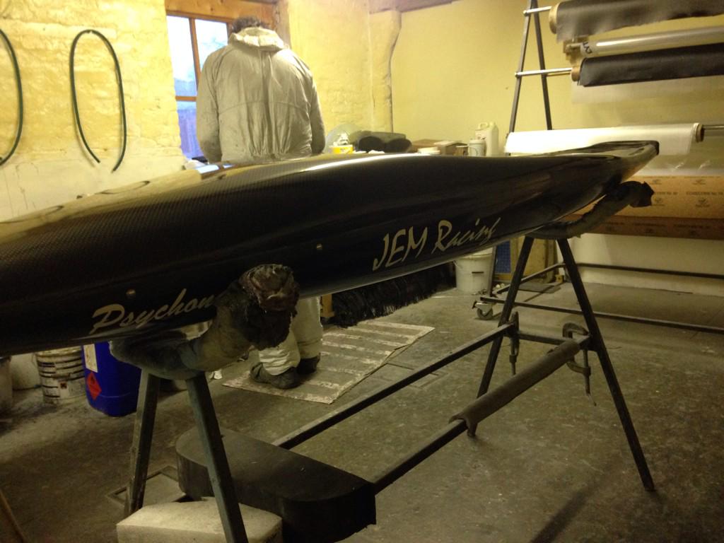 TeamPaceCP's tweet photo. Another #JEMRacing boat added to the fleet! #BuildingPace ready for Div1 for @DanRobsonMCC #canoepolo #kayakpolo http://t.co/W7lMtmwh4H