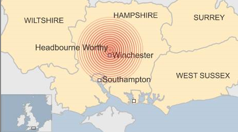 BBCSouthNews's tweet image. Earthquake with a magnitude of 2.9 recorded nr Winchester, British Geological Survey confirms bbc.in/1BvmICf