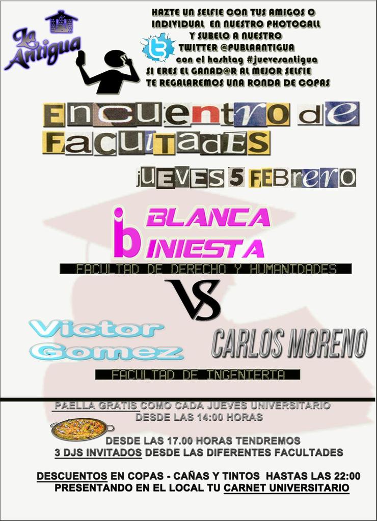 publaantigua's tweet photo. La Que tenemos preparada el fin de examenes señores @uclm_es @FacDerechoAB @dafmab @FacultadEdAlbac @ensalbacete RT http://t.co/5EaWhqq3Zp