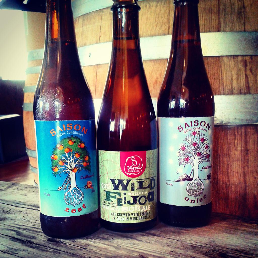 New beers in the fridge <a href="/craftwork/">Charles M</a> <a href="/8wiredbrewing/">8 Wired Brewing</a> :-)
