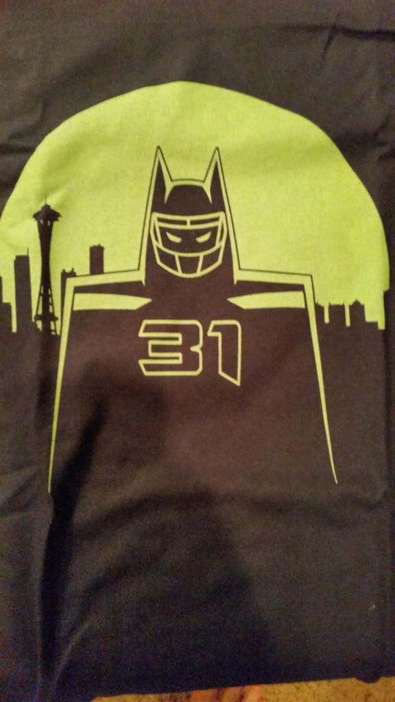 UtahSeahawk's tweet photo. Just got this sweet @Kam_Chancellor  #BatKam t-shirt for #SB49 #GoHawks #12thMan #RePete http://t.co/mrdRjvopKA