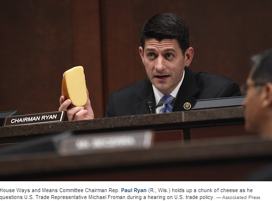 comahuqahem's tweet image. Rep. Paul Ryan brandished a wedge of cheese in Congress today to make a point. on.wsj.com/1yLShYE