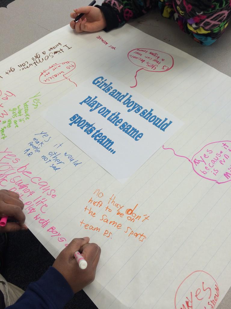 Edmonson Third Graders making their thinking visible in Writer's Workshop! Let's debate! #WeAreLamphere