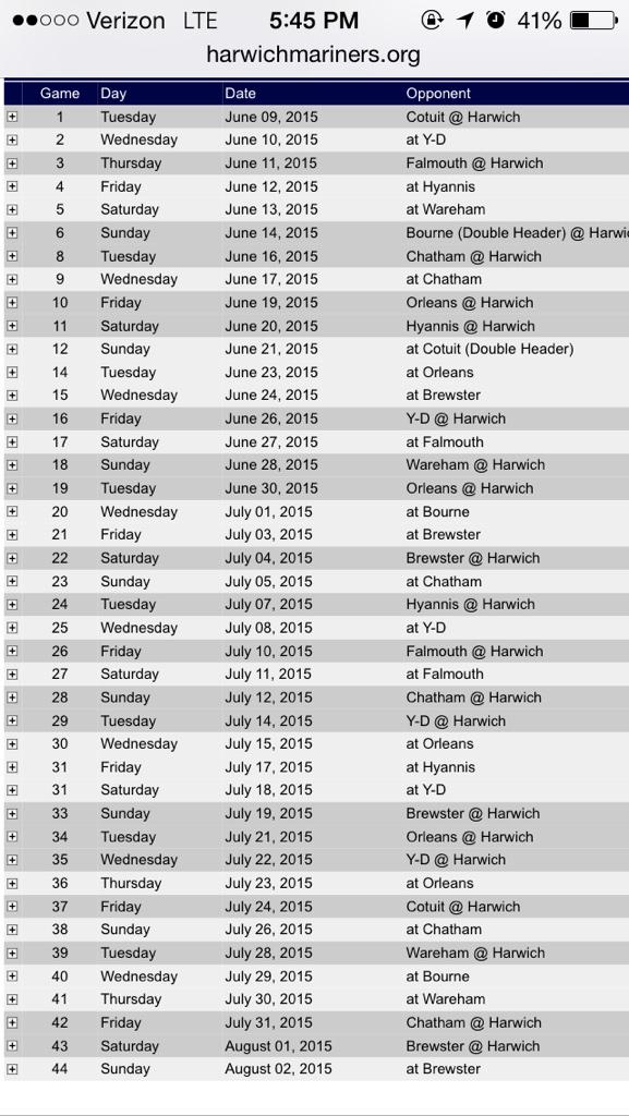 Harwich Mariners 2025 Schedule Aile Winnie