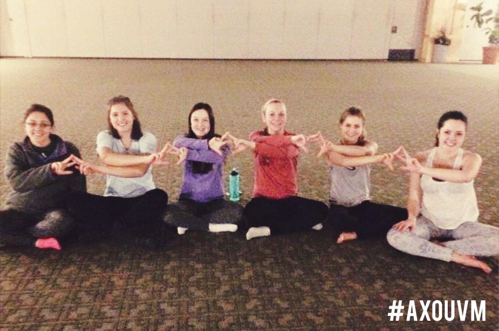 axouvm's tweet photo. Feelin' Zen at Yoga today for #uvmfsl Panhellenic Week! http://t.co/G9LTkW4fKI