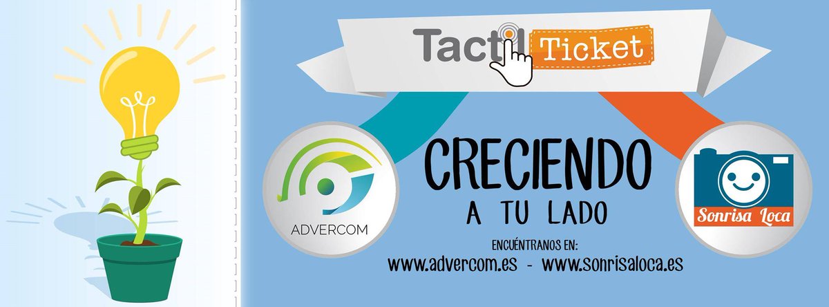 TactilTicket's tweet photo. ¡Vive experiencias únicas con nuestros nuevos productos y servicios! ¡Descubre @sonrisaloca_es y @advercom! http://t.co/uHCk2hGYFB