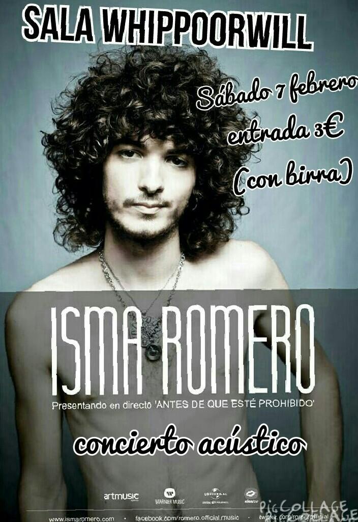 El sábado estará en <a href="/whippoorconcier/">PachiAstuRock</a> <a href="/Romerofficial/">Romer lotivio</a>. A las 21:30h,  en acústico y por sólo 3€ con birra incluida¡¡