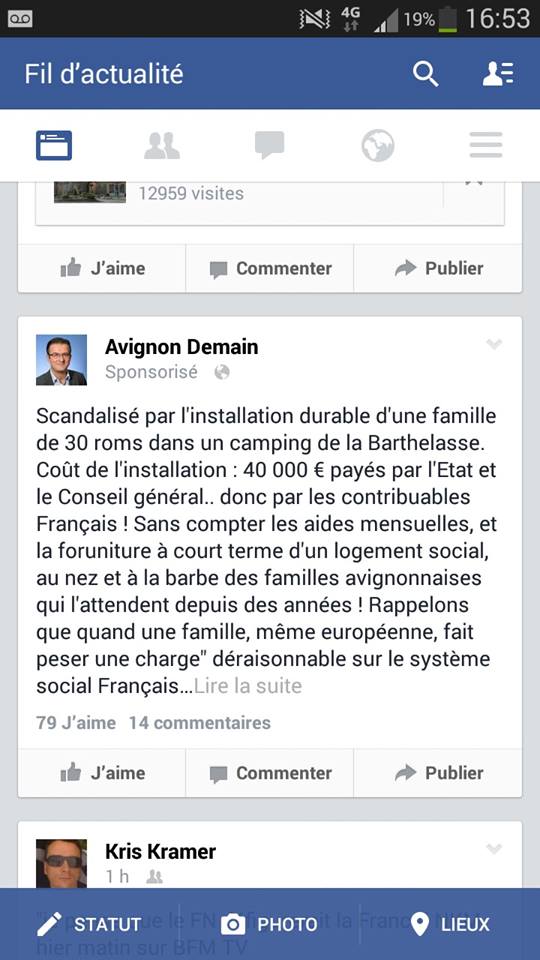 Pour avoir payé Facebook, donc fait de la pub, Philippe Lottiaux est poursuivi pour la violation de l’article L52-1.