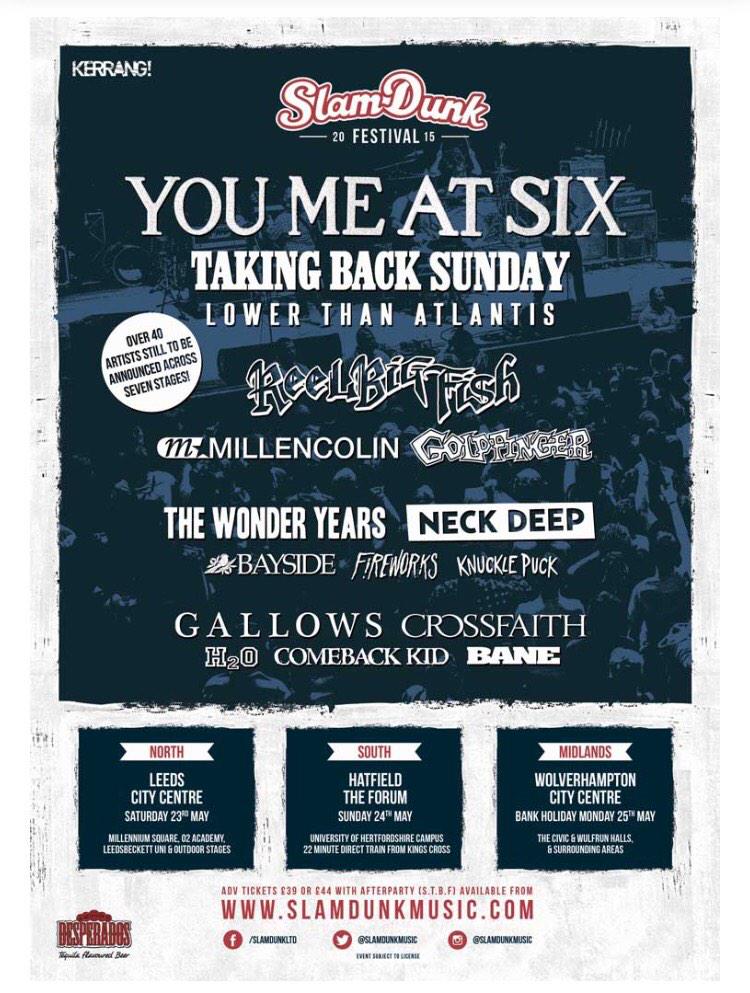 HelloConnor's tweet image. Slam Dunk line up is looking goooood!