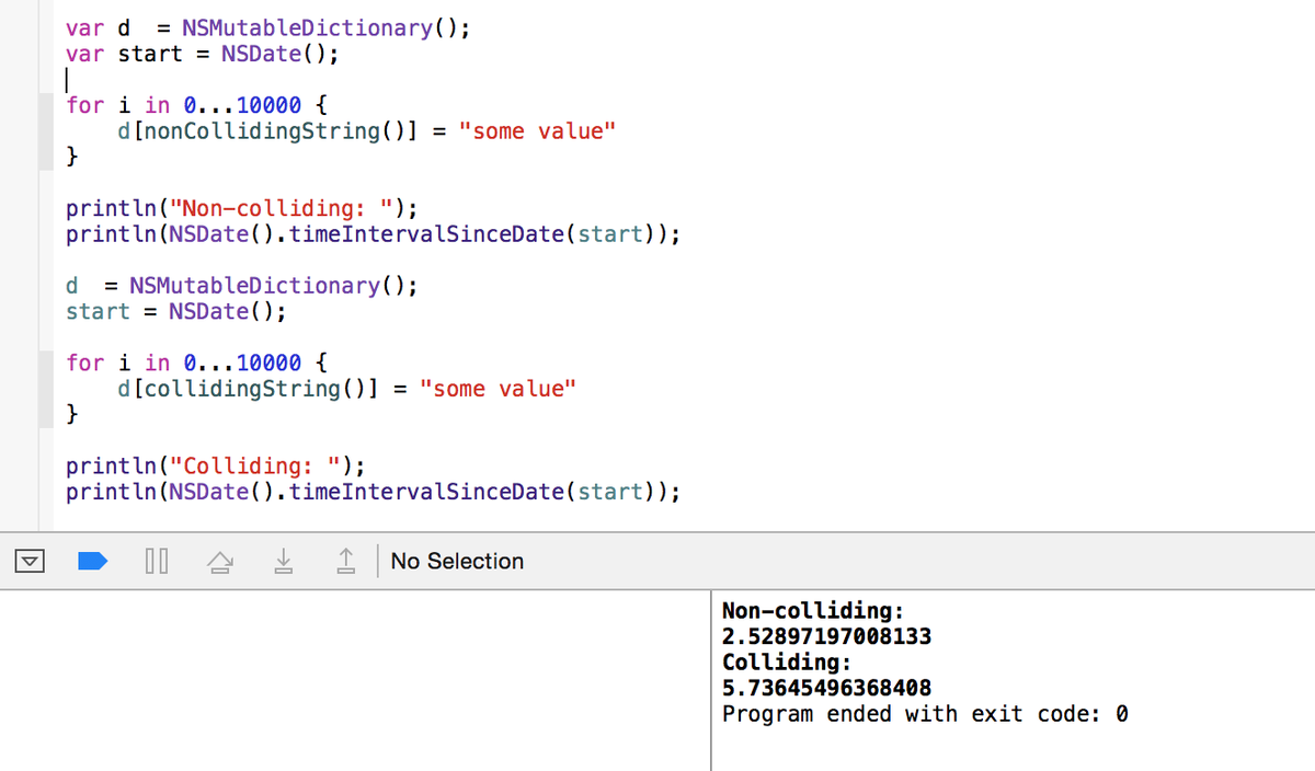 dchest's tweet photo. #HashDoS in #Swift https://t.co/d0QB3RdxFx http://t.co/OyLCadUP4h