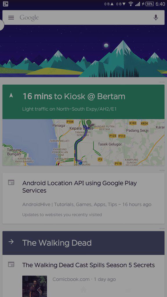 Google spy no1, aku bli tiket wyg jupiter ascending tgk mlm nnti , skrg kt Google now xhbs2 tnjuk map ke bertam.