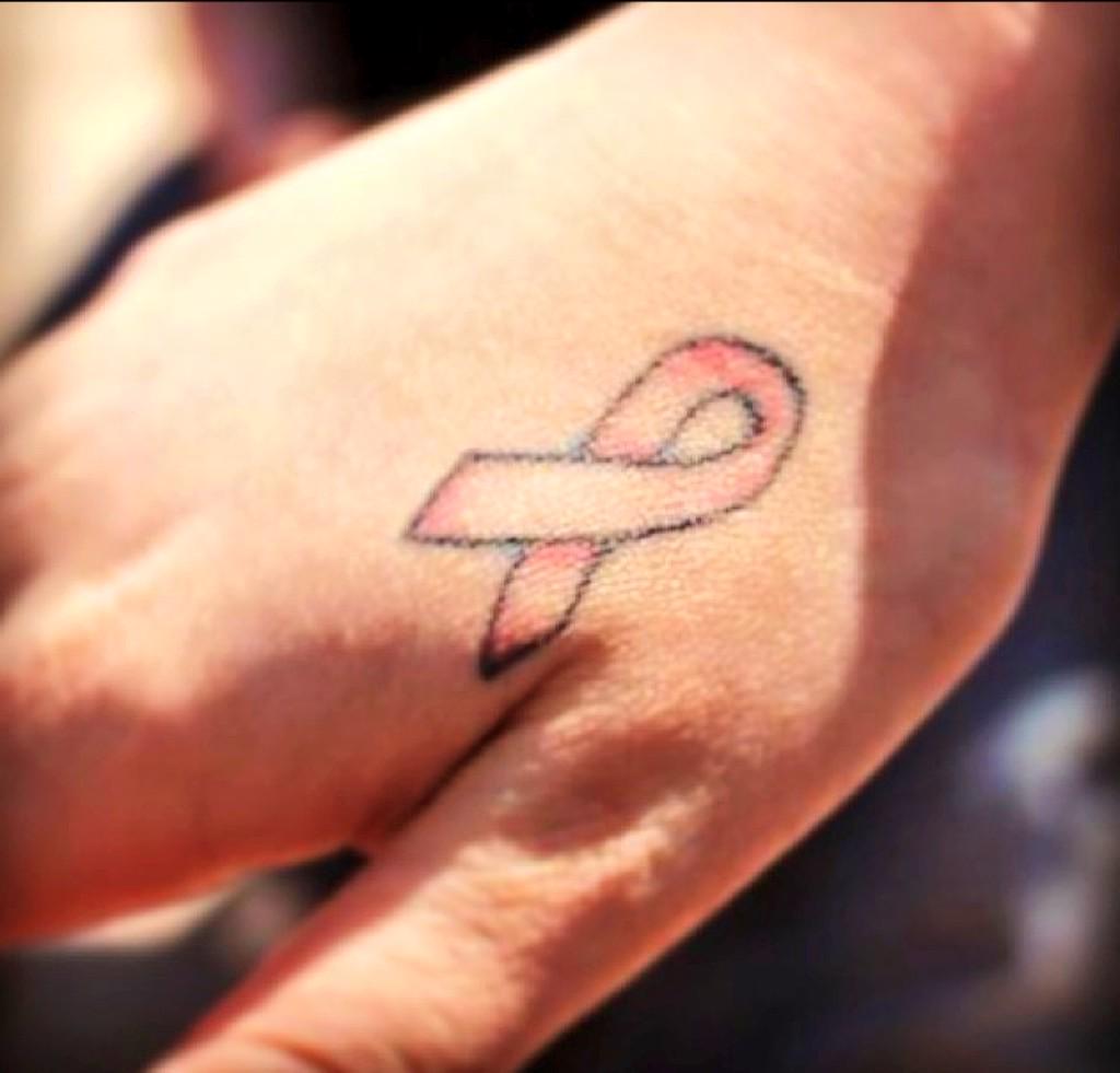 WorldCancerDay here's my #tattoo of the pink ribbon which represents breast  cancer. I hope there will be a cure 💕, image size:1024x981