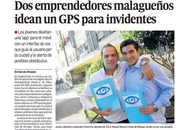 42MadridFTef's tweet photo. Felicidades a los emprendedores de Freeroad, que están 'llenándose' de premios por su #GPS para invidentes ¡Chapeau! http://t.co/8g0knGbA2M