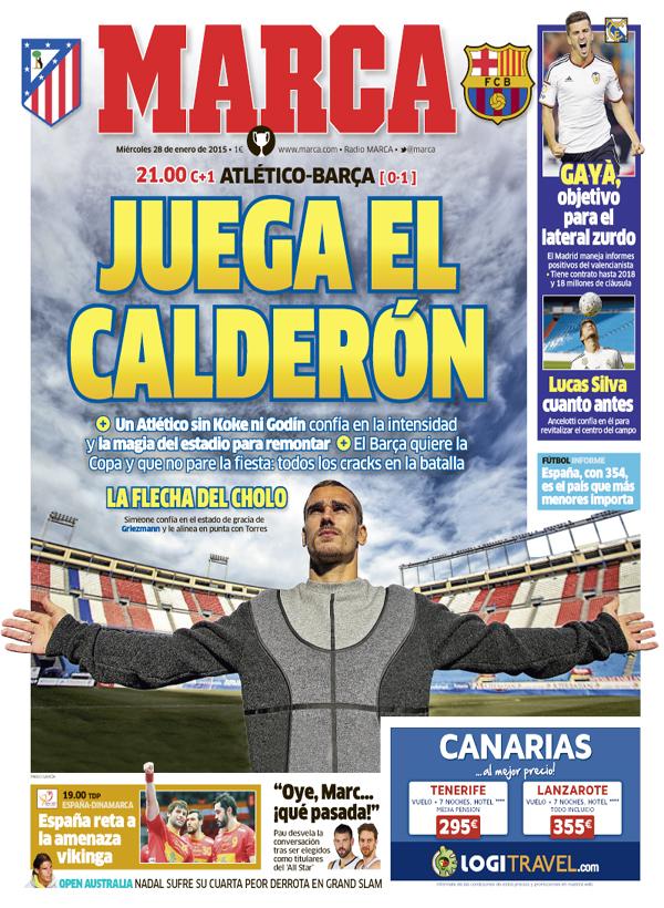 marca's tweet photo. #LaPortada 'Juega el Calderón' http://t.co/J2lrMdiGaQ http://t.co/G0LHglObNJ