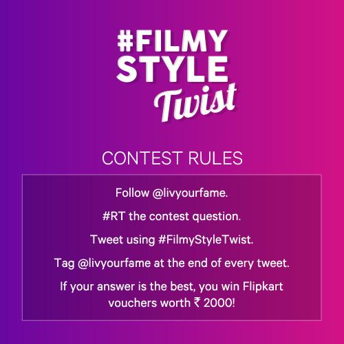 LiveOnfame's tweet photo. Here are the contest rules! #RT this to enter the #FilmyStyleTwist #contest. Watch #KJo here: http://t.co/9He6m01cKX http://t.co/TW2QNlJFXi