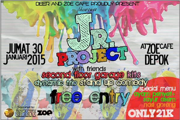 This excited friday!!! 20th January 2015 at Zoe Cafee <a href="/Jr_JKT/">Jr_Project Official</a> showcase feat. <a href="/SFGbluesband/">Second Floor Garage</a> <a href="/dynamic_trio/">Dynamic Trio</a> Kits, etc
