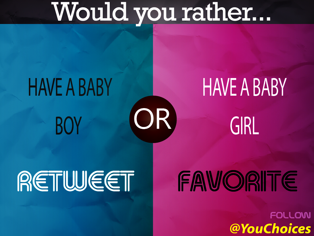 YouChoices's tweet photo. Boy or girl? http://t.co/Mea0iSMk3W