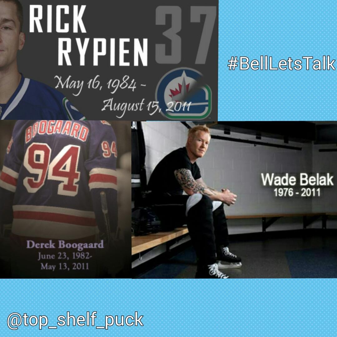 Top_Shelf_Puck's tweet image. Today, January 28th, let's talk about mental health. Together we can put an end to the suffering. #BellLetsTalk