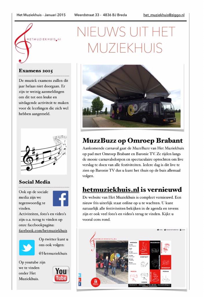 BasvR01's tweet photo. De nieuwsbrief van Januari met o.a. nieuws over de examens en de Muzzbuzz. http://t.co/mVIdQ1bF5u