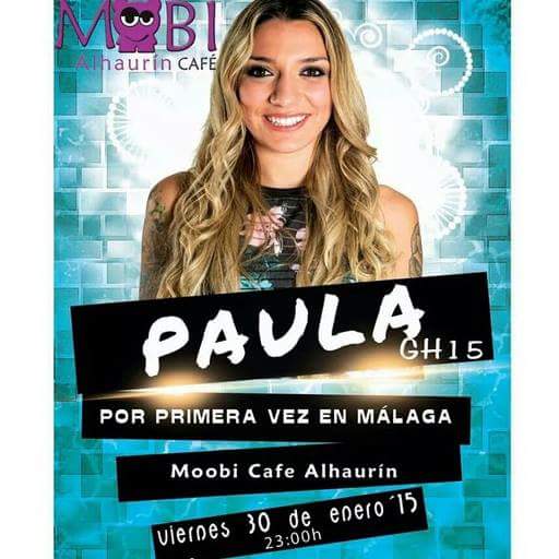 El viernes <a href="/paula_GH15/">Paula Gonzalez</a> estará en <a href="/moobicafealh/">Moobi cafe Alhaurin</a> en Alhaurin de la Torre, Málaga #GH15