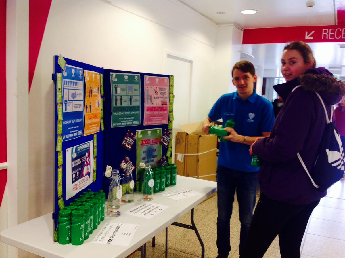 LoughboroughSU's tweet image. The Health &amp;amp; Wellbeing Fair is officially underway here at LSU! #postexamrefresh #EatSleepMoveRepeat