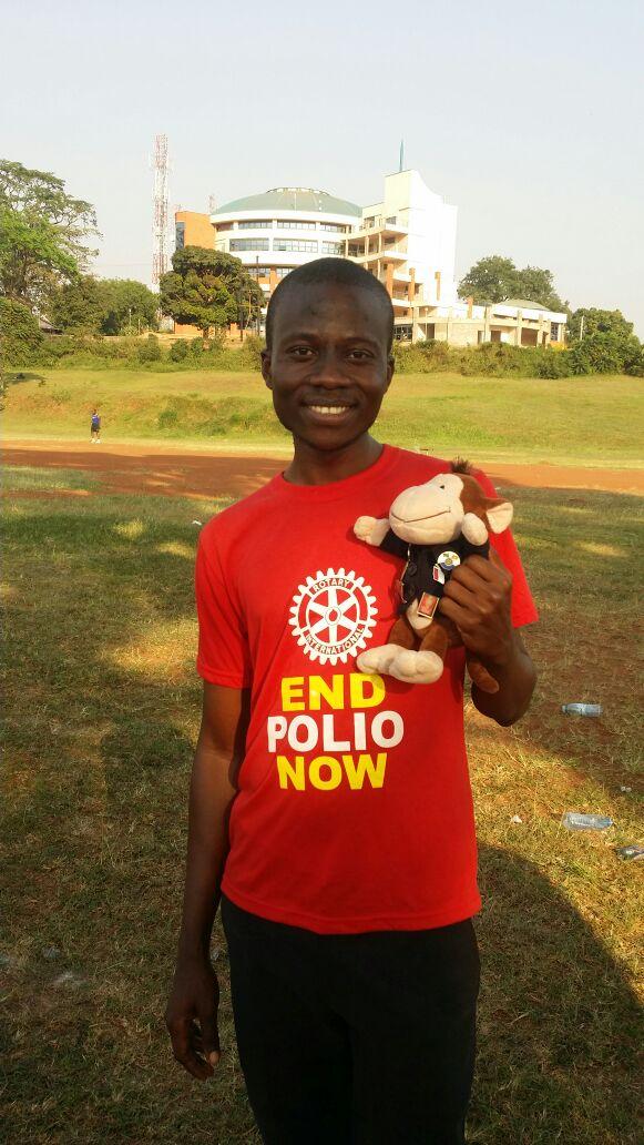 Engage_REACT's tweet photo. Meet #CaptainSamaki the sailor mascot. He has travelled to over 10 countries collecting lapels pins. #Rotaryawareness http://t.co/wvqp5Tnx8z