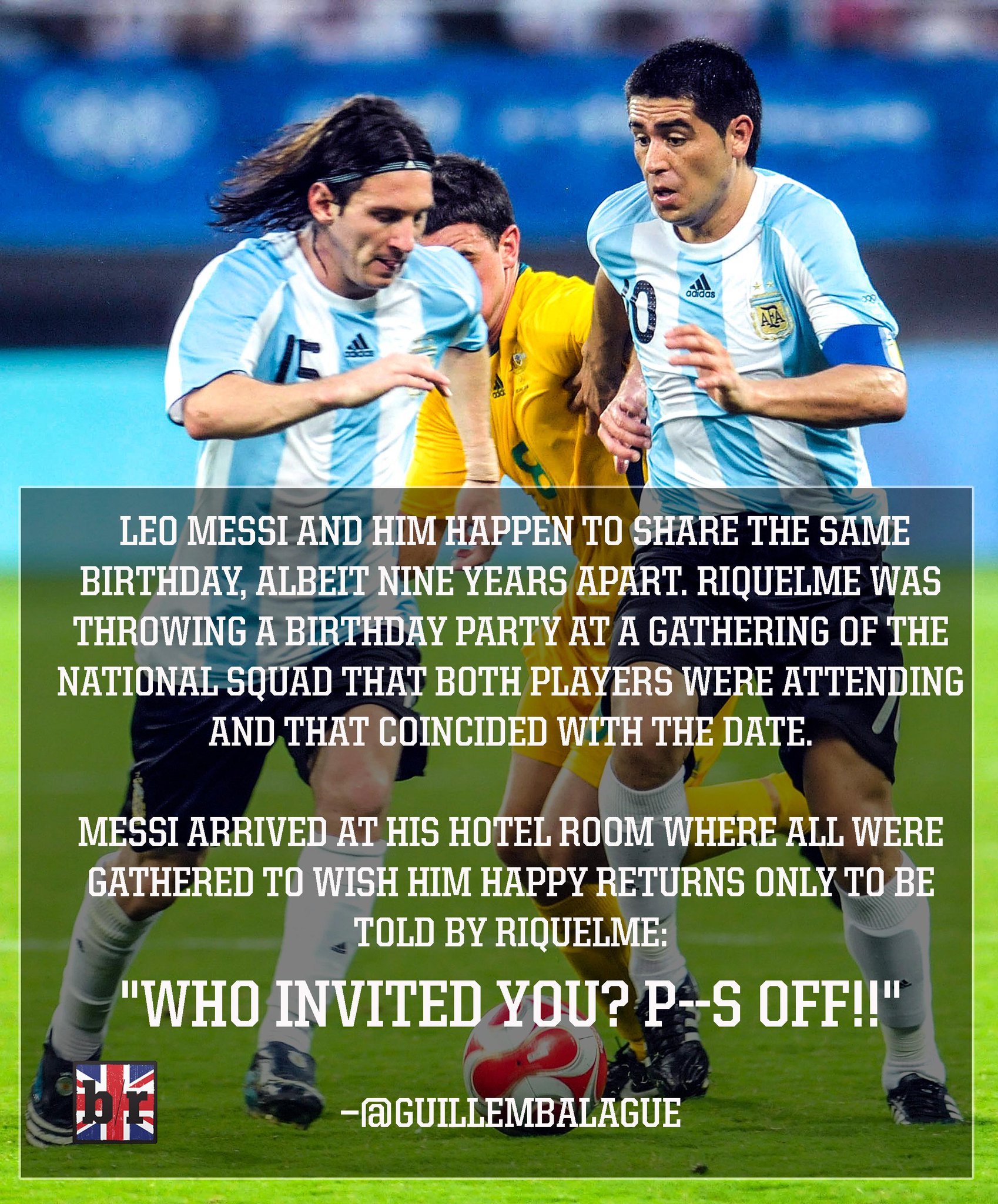 Uzivatel B R Football Na Twitteru Guillembalague On The Great Juan Roman Riquelme A Man Who Once Told Lionel Messi To P S Off Http T Co 1paunl3svb Http T Co Shjkqql2ww
