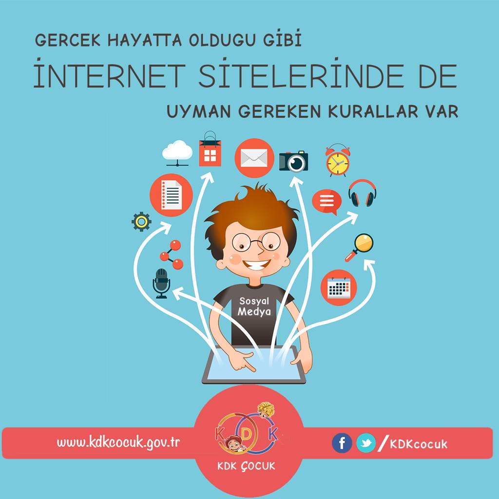Gerçek hayatta olduğu gibi, internet sitelerinde de uyman gereken kurallar var.

#KDKçocuk #çocukhakları
