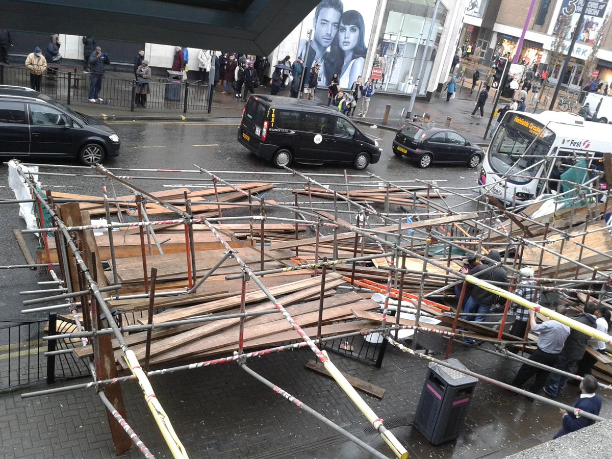 well its not nice to see this happen next to where one lives. #scaffoldingdown