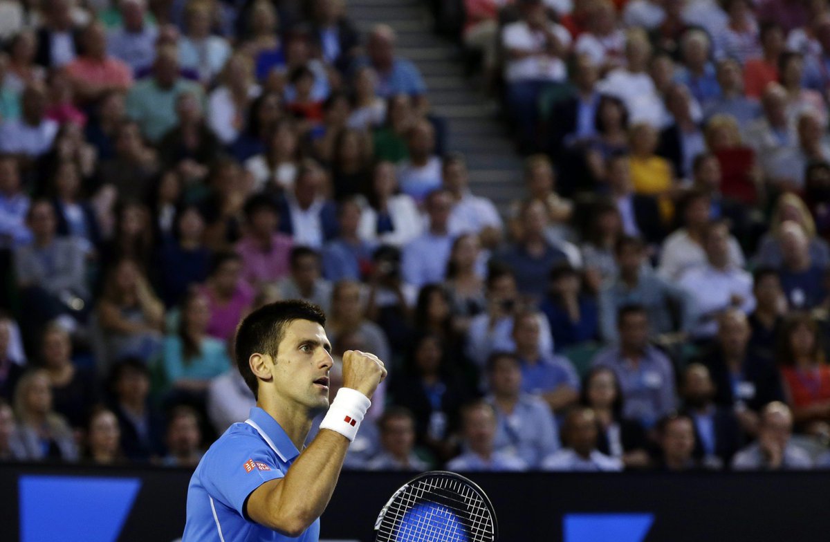 WeAreTennis's tweet photo. Novak #Djokovic masterclassed Milos #Raonic 7-6 6-4 6-2 to join Stan #Wawrinka in @AustralianOpen semi! #AusOpen http://t.co/1tEeRBoluD