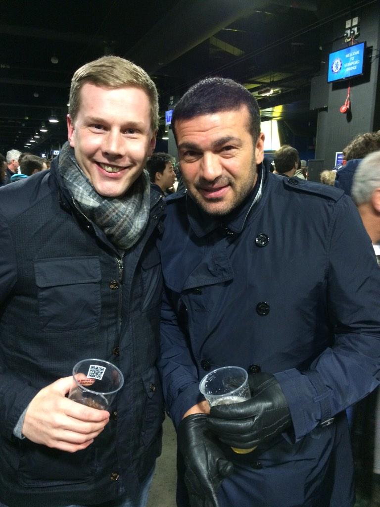 Marc_C_Brown's tweet photo. Met a proper geezer @RealTamerHassan last night at the game. I can't wait for the new film #backinbusiness http://t.co/2czS60sBFC