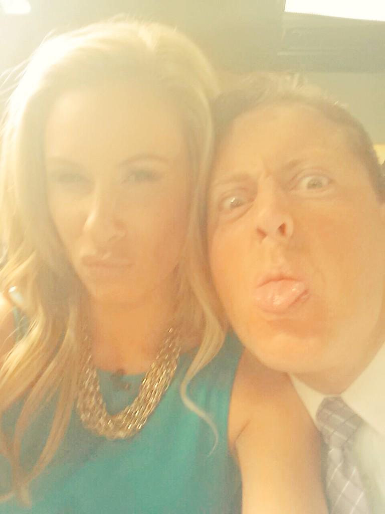 CarolynBruckTV's tweet photo. It's "Have Fun at Work Day!" So we're revealing what we do during commercial breaks on #GDC @Danawsyx6 http://t.co/x9368copvK