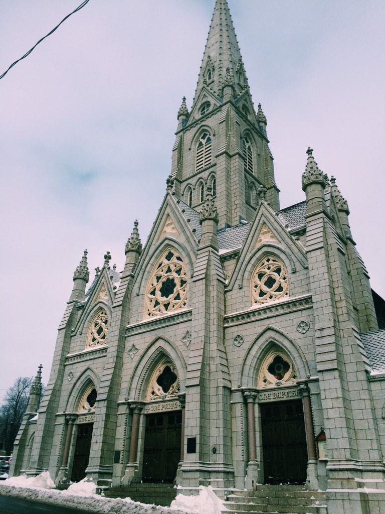 St. Mary's Cathedral Basilica was originally built from wood, and has the tallest granite steeple in North America!