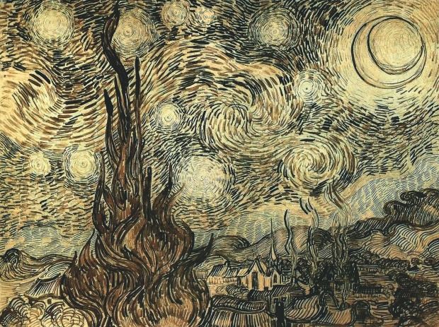 scifri's tweet photo. This astronomer's drawing most likely inspired Van Gogh's "Starry Night" http://t.co/NtoUHGyBWH @Studio360show http://t.co/XQNF7wb91E