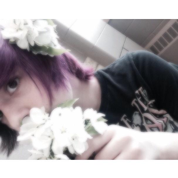 Selfies with purple hair