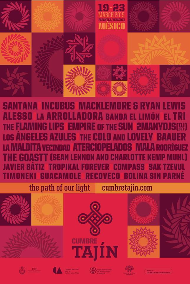 1850Radio's tweet photo. @SantanaCarlos, @IncubusBand, @macklemore y muchos otros artistas conforman el lineup del Festival @CumbreTajin 2015: http://t.co/gqcTTprKHt