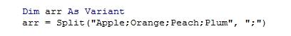 MacroMastery's tweet image. Use Split to convert a string to an array using only one line of Code. #VBA #Excel  #Programmng #Cells