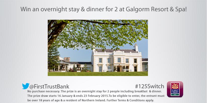 AIB_NI's tweet photo. RT &amp; Follow for the chance to win a stay for two at Galgorm Resort!T&amp;Cs apply http://t.co/jaUZ9JHzBX 125 Switch #ad http://t.co/M313ioD8PR