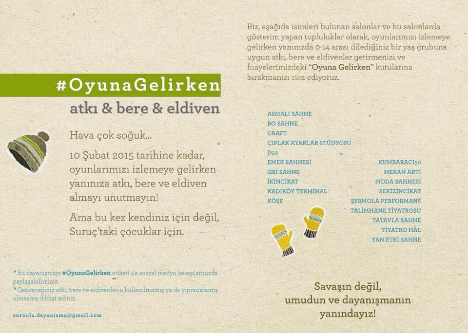 #OyunaGelirken bugünden itibaren 10 Şubat'a kadar yanınızda eldiven, bere, atkı getirir misiniz?