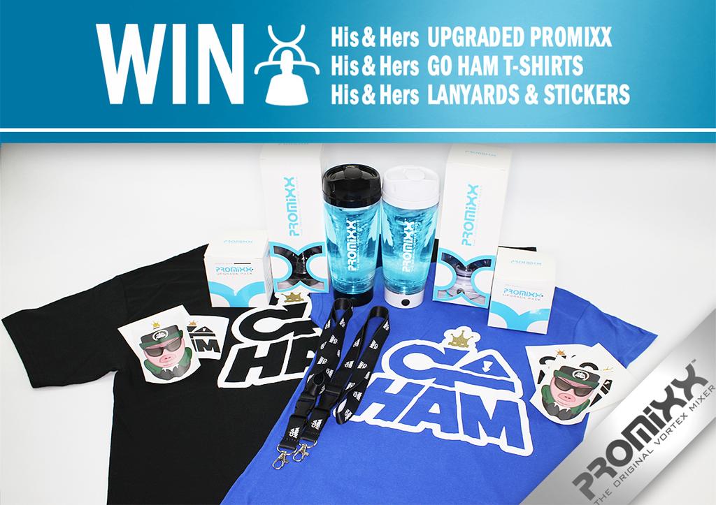 promixx's tweet photo. #COMP F&amp;RT us &amp; @GoHam_Clothing, L&amp;SH on FB to #WIN His &amp; Hers PROMiXX &amp; Go Ham Goodies! #fitfam #training #gym #fit http://t.co/NOkayvk3Vk