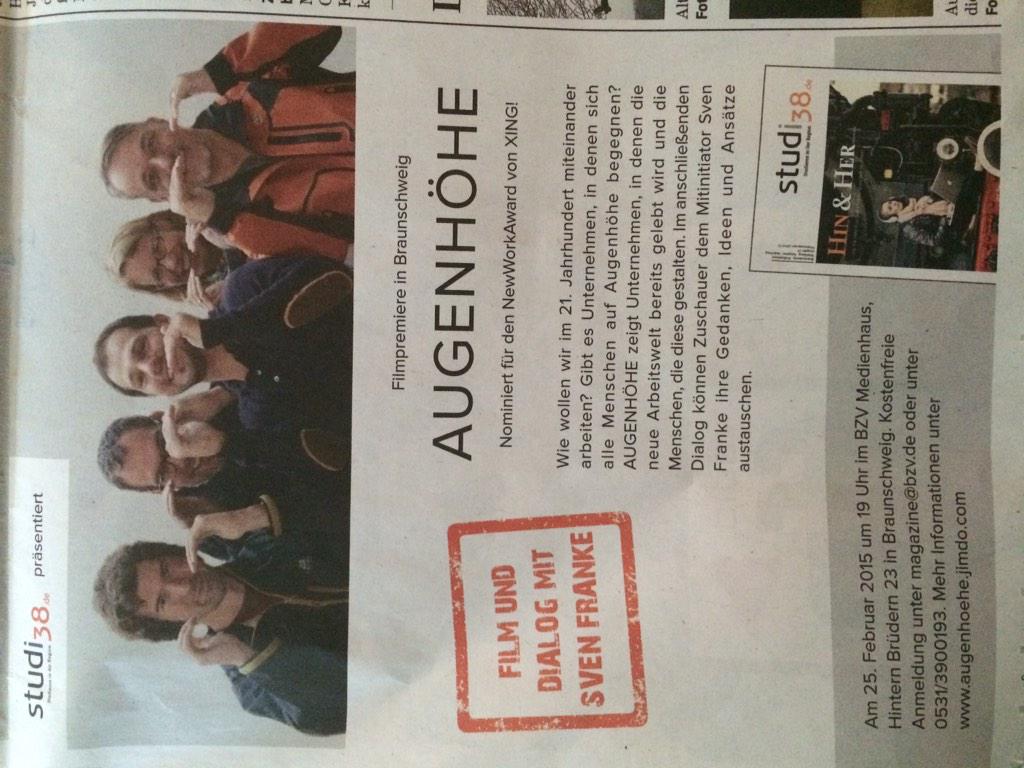 AUGENHÖHE - Film und Dialog am 25.2 in Braunschweig. Meldet euch jetzt an.