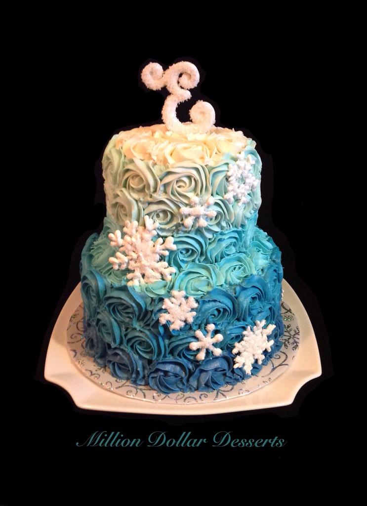 MILLDOLDESSERTS's tweet photo. 2 tier Winter theme cake http://t.co/yfvd33rSwK
