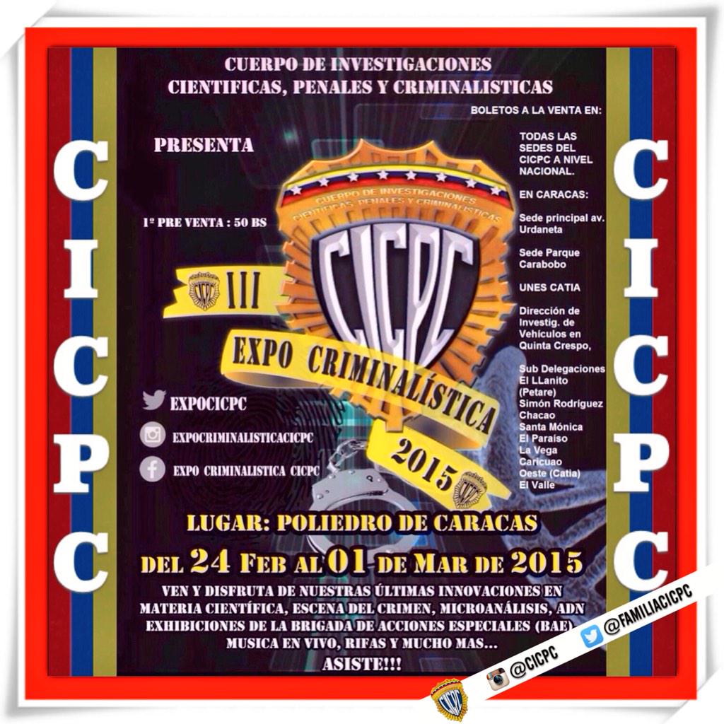 EXPOCICPC's tweet image. BOLETOS A LA VENTA EN TODAS LAS SEDES DEL CICPC A NIVEL NACIONAL