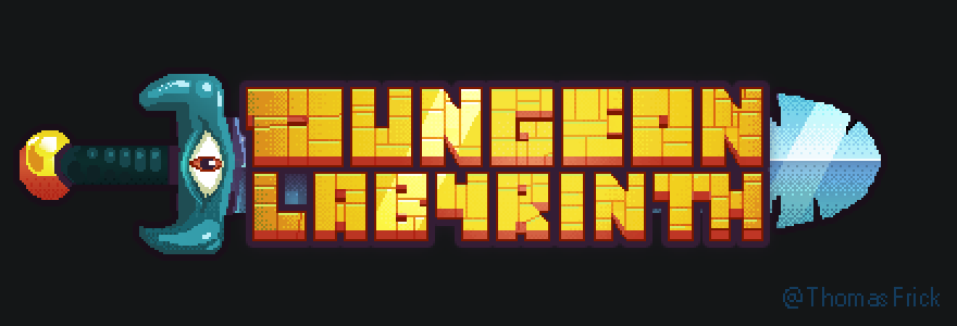 ThomasFrick's tweet photo. Twitter, I'm pleased to announce I just finished the logo of #DungeonLabyrinth. Any comments? #gamedev #pixelart http://t.co/u8L9XPl82U