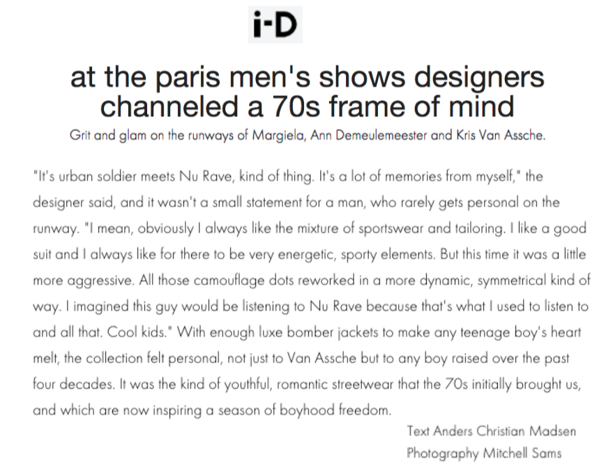 KRISVANASSCHE's tweet photo. KRISVANASSCHE FW15.16 review on @i_d by @anderscmadsen #michellsams 
http://t.co/6PbwaKzPRO http://t.co/XJRpVs1p65