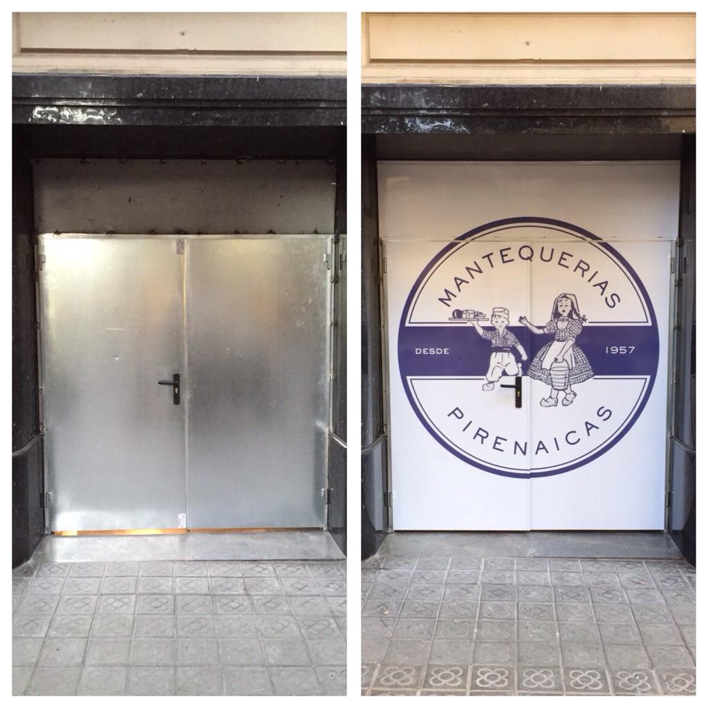 Arial_Studio's tweet photo. Vinilo impreso colocado sobre una puerta de hierro #beforeafter #stickers #decals #vinyl #impresiondigital http://t.co/Au5DZZlE19