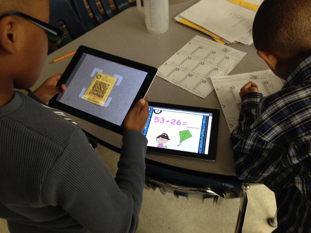 Using QR codes to solve math problems  <a href="/TheHornetsHive/">Heather Hill School</a> #d161learns