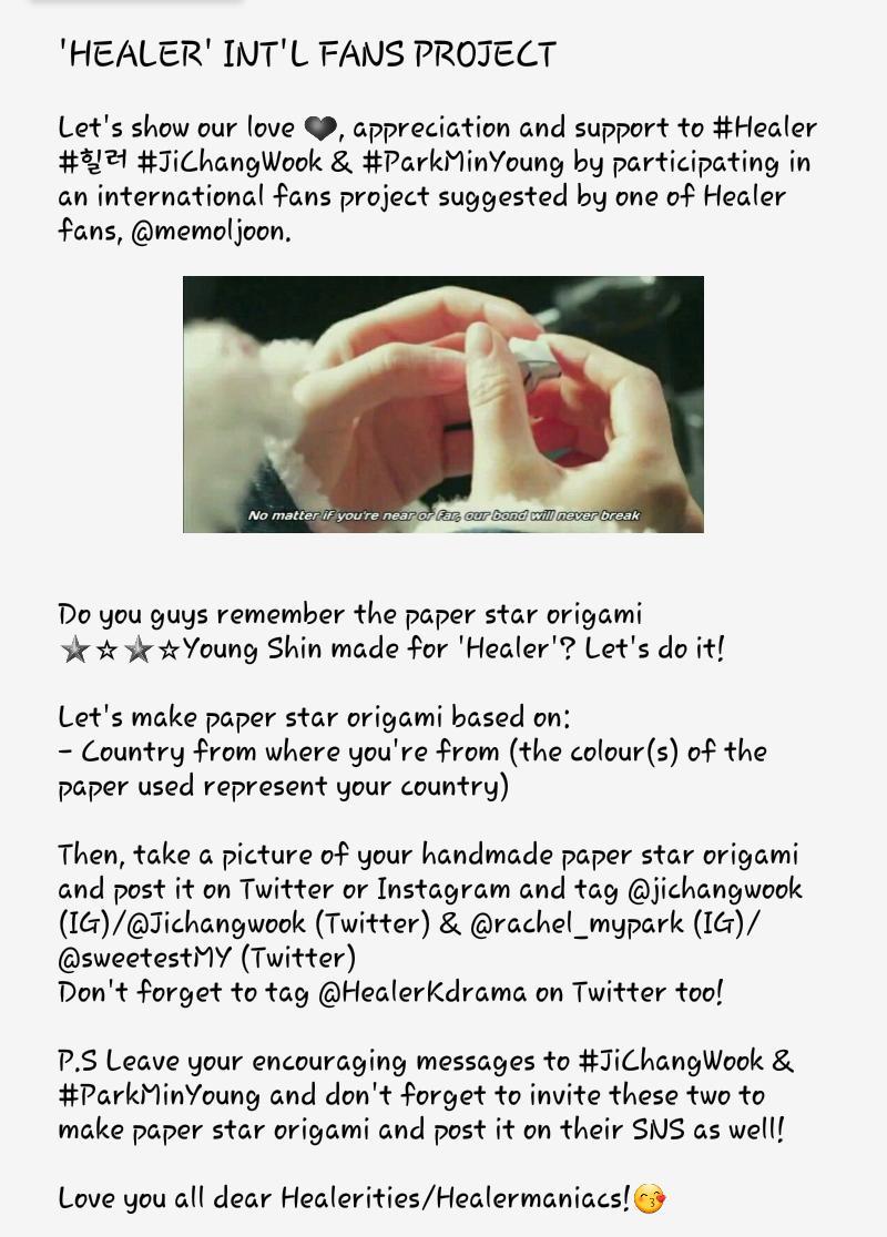 PMYIFANSUNITED's tweet photo. And show our love and support to #HealerTeam #ParkMinYoung #JiChangWook through this β©
Don't forget to tag them!π http://t.co/x7J5IjVOuO