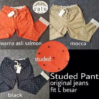 Studded pants - jeans - fit to L melar - 145.000