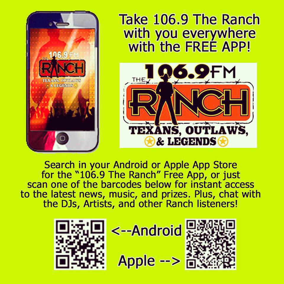 1069TheRanch's tweet image. DL it 4 FREE &amp;amp; listen to us wherever whenever! Plus, chat w us &amp;amp; fellow Ranch fans plus musicians! Win prizes! RT plz